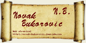 Novak Bukorović vizit kartica